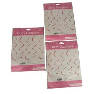 Creative Converting Dizzy Danglers Pink Hanging Swirl Decorations 18in 30ct Lot